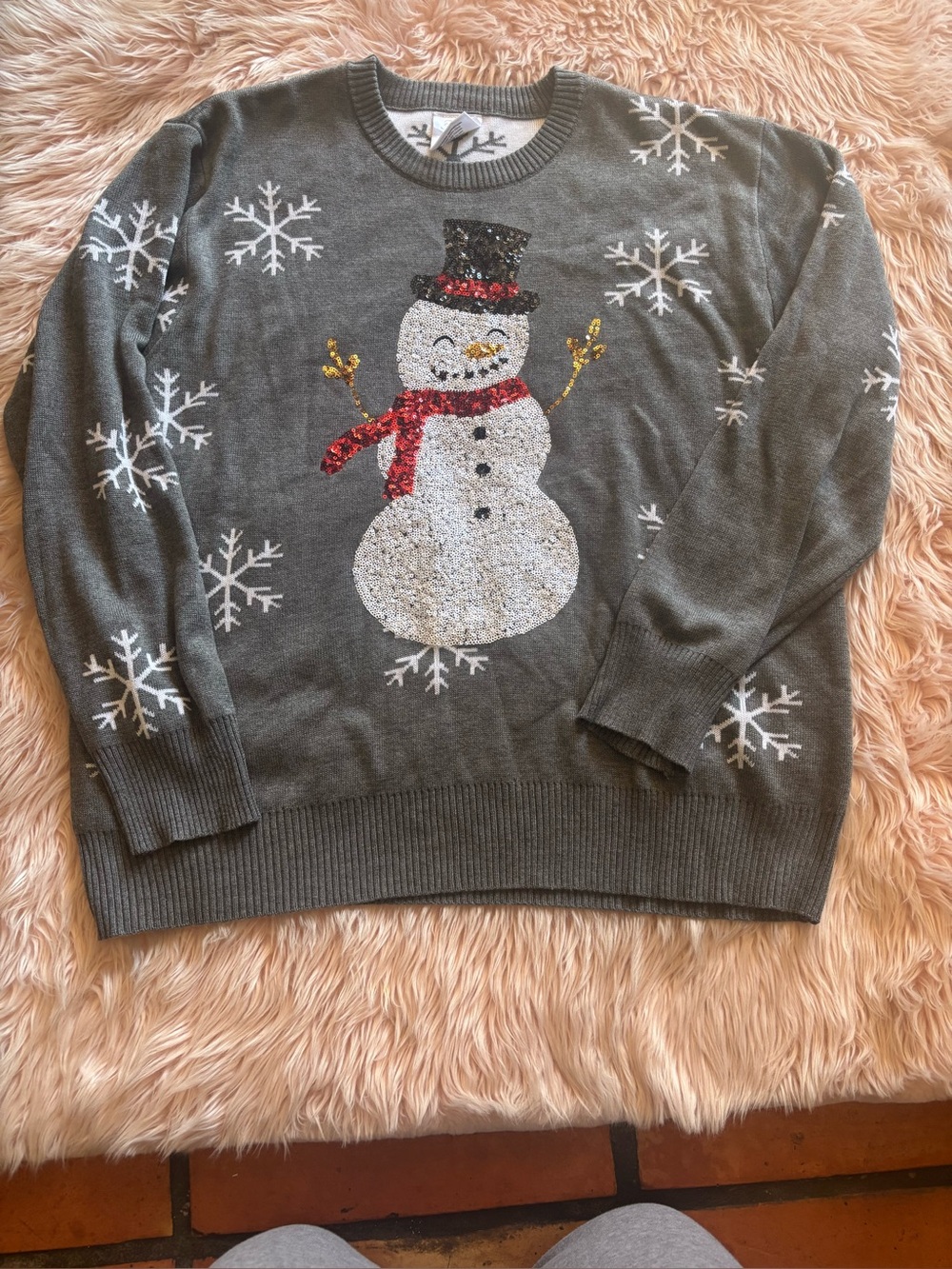 Gray Snowflake Holiday Sweater